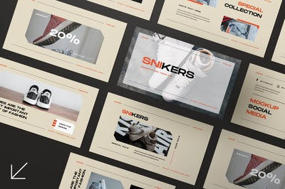 現(xiàn)代創(chuàng)意企業(yè)營銷策劃圖文排版設計 Snikers Creative PPT與Keynote模板